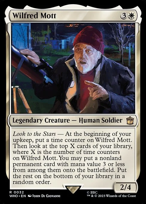 Wilfred Mott, carta Magic di tipo Legendary Creature — Human Soldier illustrata da John Di Giovanni