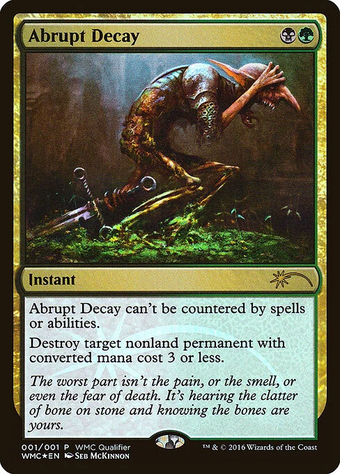Abrupt Decay, carta Magic di tipo Instant illustrata da Seb McKinnon