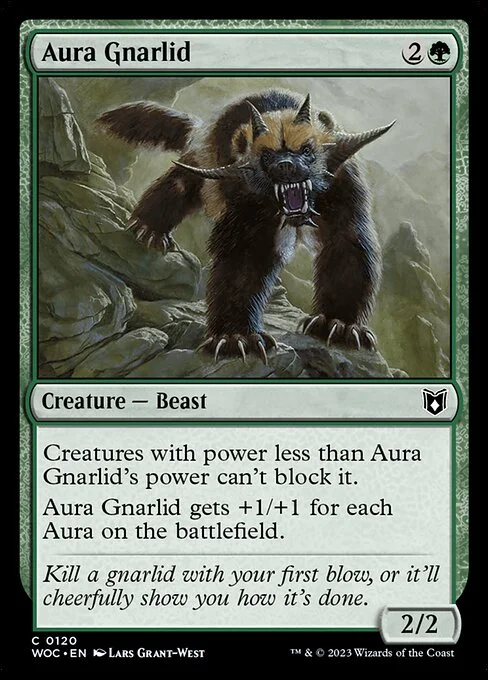 Aura Gnarlid, carta Magic di tipo Creature — Beast illustrata da Lars Grant-West