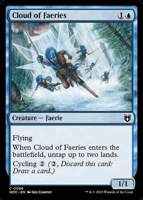 Cloud of Faeries, carta Magic di tipo Creature — Faerie illustrata da Iris Compiet