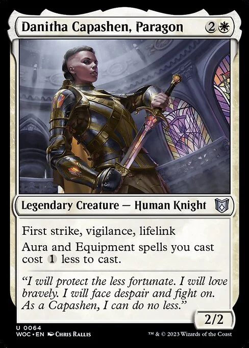 Danitha Capashen, Paragon, carta Magic di tipo Legendary Creature — Human Knight illustrata da Chris Rallis