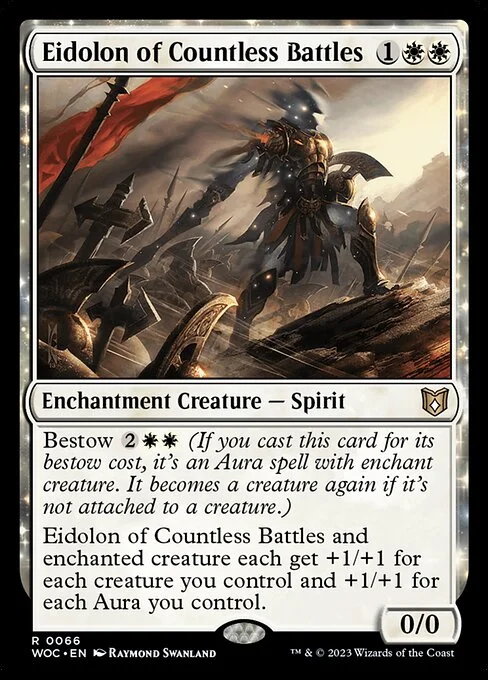 Eidolon of Countless Battles, carta Magic di tipo Enchantment Creature — Spirit illustrata da Raymond Swanland
