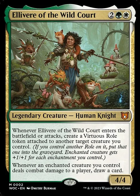 Ellivere of the Wild Court, carta Magic di tipo Legendary Creature — Human Knight illustrata da Dmitry Burmak