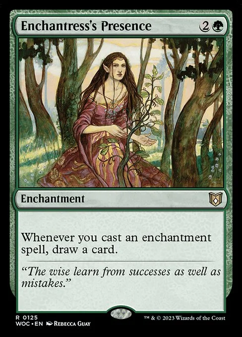 Enchantress's Presence, carta Magic di tipo Enchantment illustrata da Rebecca Guay