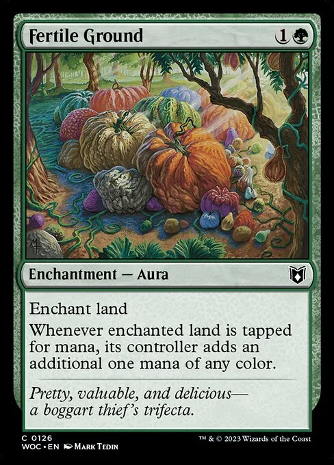 Fertile Ground, carta Magic di tipo Enchantment — Aura illustrata da Mark Tedin
