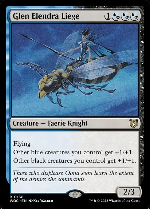 Glen Elendra Liege, carta Magic di tipo Creature — Faerie Knight illustrata da Kev Walker