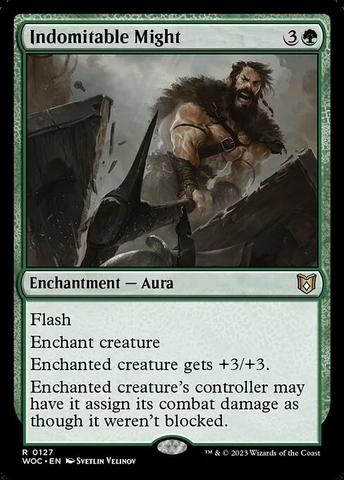 Indomitable Might, carta Magic di tipo Enchantment — Aura illustrata da Svetlin Velinov