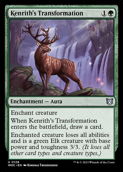 Kenrith's Transformation, carta Magic di tipo Enchantment — Aura illustrata da Kimonas Theodossiou
