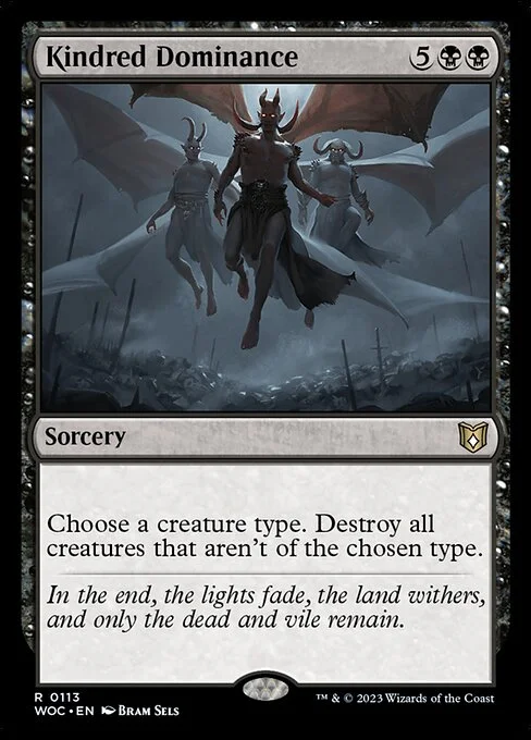 Kindred Dominance, carta Magic di tipo Sorcery illustrata da Bram Sels