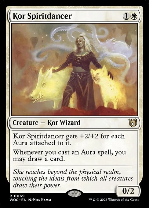 Kor Spiritdancer, carta Magic di tipo Creature — Kor Wizard illustrata da Nils Hamm