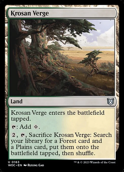 Krosan Verge, carta Magic di tipo Land illustrata da Ruxing Gao