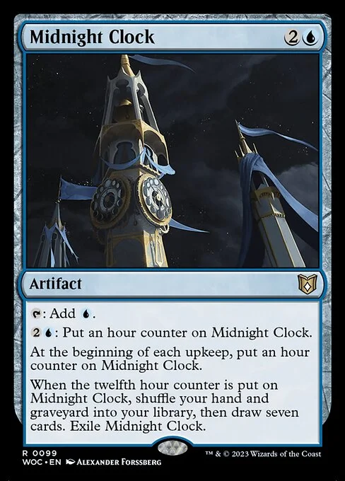 Midnight Clock, carta Magic di tipo Artifact illustrata da Alexander Forssberg