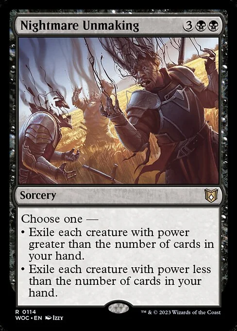 Nightmare Unmaking, carta Magic di tipo Sorcery illustrata da Izzy