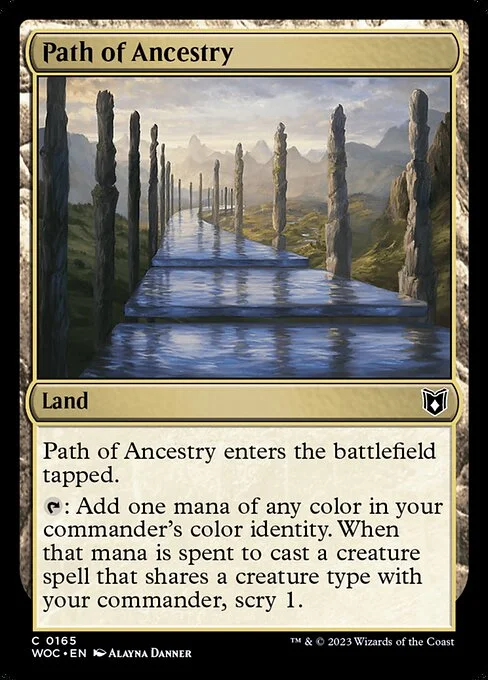 Path of Ancestry, carta Magic di tipo Land illustrata da Alayna Danner