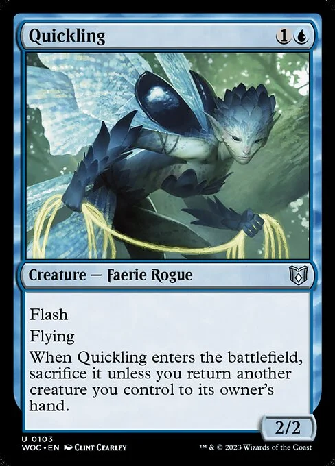 Quickling, carta Magic di tipo Creature — Faerie Rogue illustrata da Clint Cearley