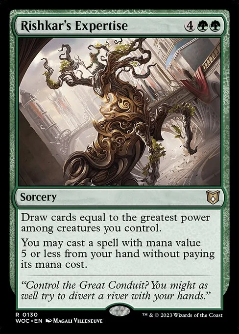 Rishkar's Expertise, carta Magic di tipo Sorcery illustrata da Magali Villeneuve
