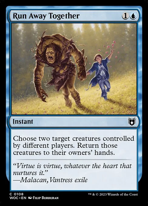 Run Away Together, carta Magic di tipo Instant illustrata da Filip Burburan