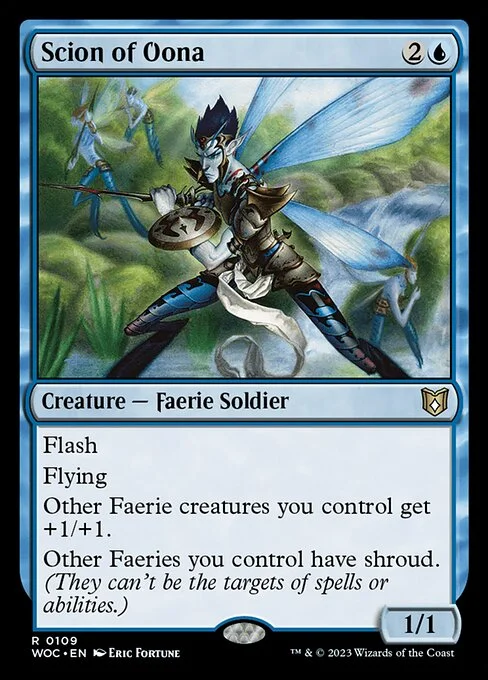 Scion of Oona, carta Magic di tipo Creature — Faerie Soldier illustrata da Eric Fortune