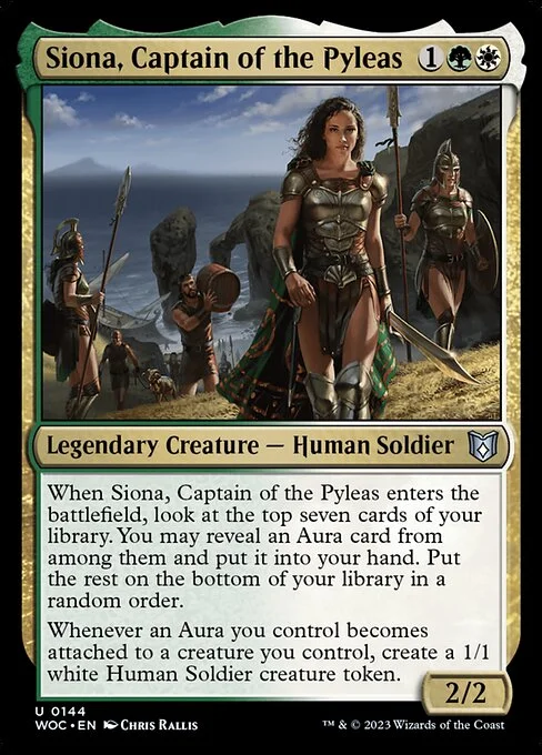 Siona, Captain of the Pyleas, carta Magic di tipo Legendary Creature — Human Soldier illustrata da Chris Rallis