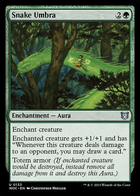 Snake Umbra, carta Magic di tipo Enchantment — Aura illustrata da Christopher Moeller