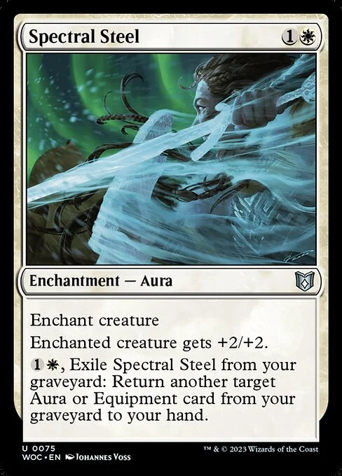 Spectral Steel, carta Magic di tipo Enchantment — Aura illustrata da Johannes Voss