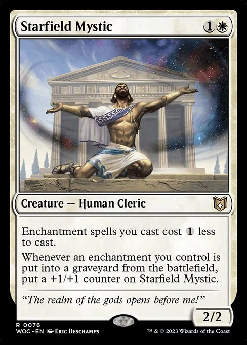 Starfield Mystic, carta Magic di tipo Creature — Human Cleric illustrata da Eric Deschamps