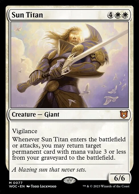 Sun Titan, carta Magic di tipo Creature — Giant illustrata da Todd Lockwood