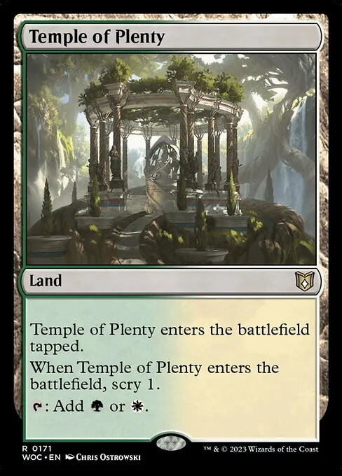 Temple of Plenty, carta Magic di tipo Land illustrata da Chris Ostrowski