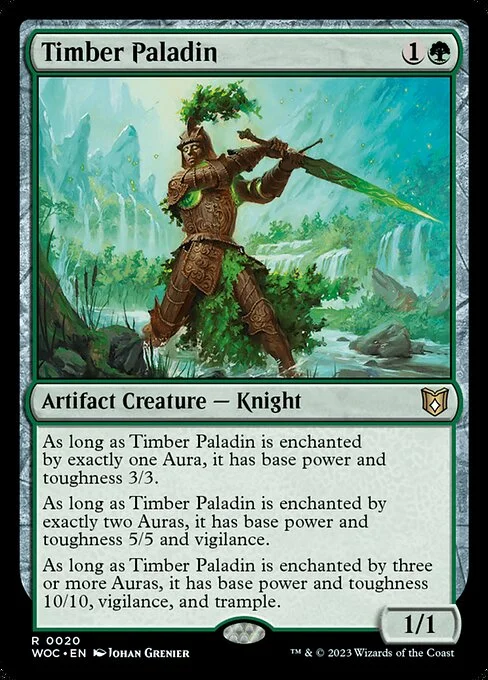 Timber Paladin, carta Magic di tipo Artifact Creature — Knight illustrata da Johan Grenier