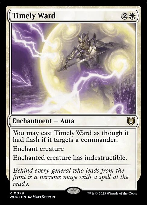 Timely Ward, carta Magic di tipo Enchantment — Aura illustrata da Matt Stewart