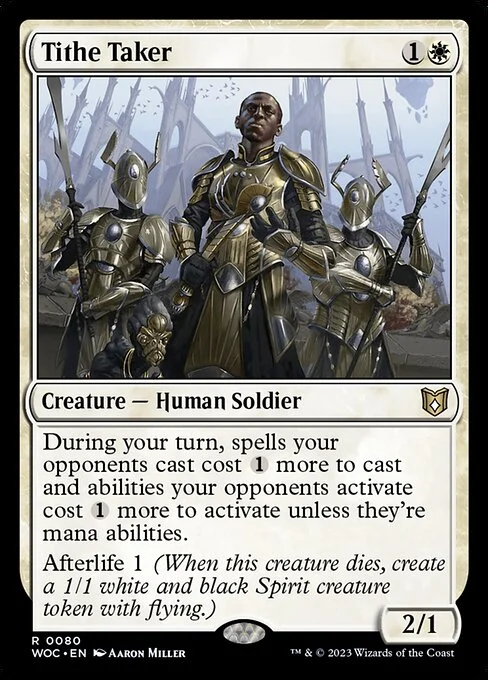 Tithe Taker, carta Magic di tipo Creature — Human Soldier illustrata da Aaron Miller