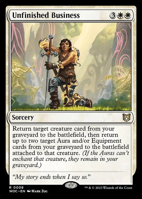 Unfinished Business, carta Magic di tipo Sorcery illustrata da Mark Zug