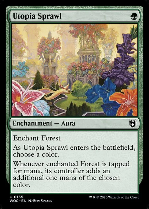 Utopia Sprawl, carta Magic di tipo Enchantment — Aura illustrata da Ron Spears