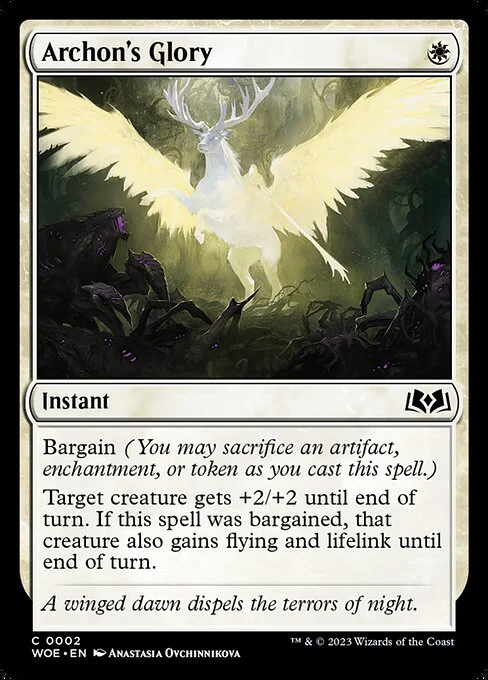 Archon's Glory, carta Magic di tipo Instant illustrata da Anastasia Ovchinnikova