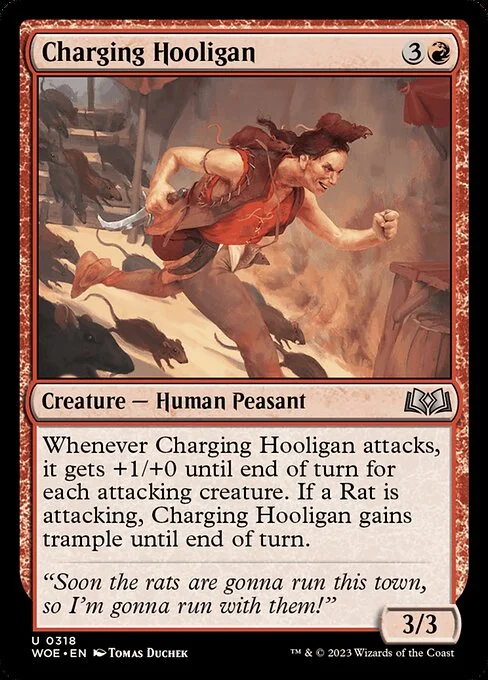 Charging Hooligan, carta Magic di tipo Creature — Human Peasant illustrata da Tomas Duchek