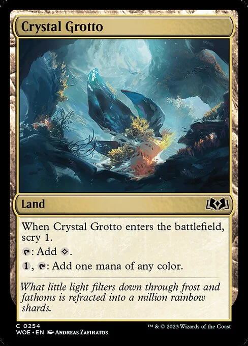 Crystal Grotto, carta Magic di tipo Land illustrata da Andreas Zafiratos