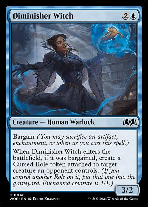 Diminisher Witch, carta Magic di tipo Creature — Human Warlock illustrata da Fariba Khamseh