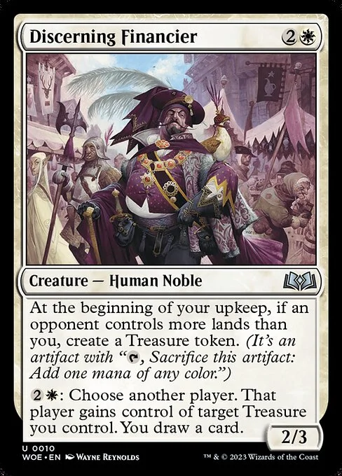 Discerning Financier, carta Magic di tipo Creature — Human Noble illustrata da Wayne Reynolds
