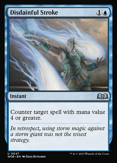 Disdainful Stroke, carta Magic di tipo Instant illustrata da Eelis Kyttanen