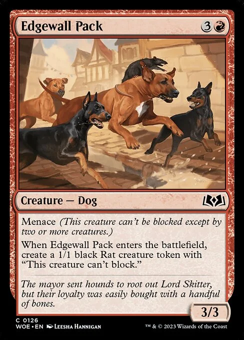 Edgewall Pack, carta Magic di tipo Creature — Dog illustrata da Leesha Hannigan
