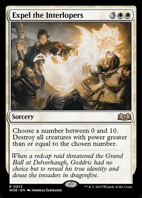 Expel the Interlopers, carta Magic di tipo Sorcery illustrata da Andreas Zafiratos