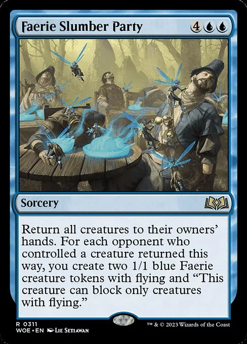 Faerie Slumber Party, carta Magic di tipo Sorcery illustrata da Lie Setiawan