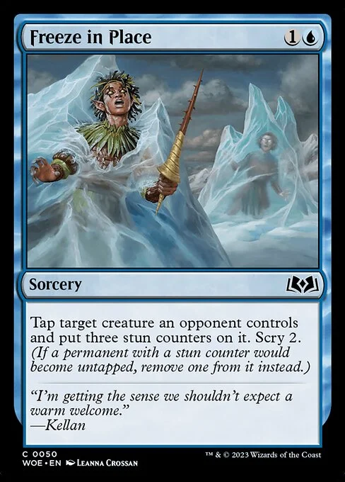 Freeze in Place, carta Magic di tipo Sorcery illustrata da Leanna Crossan