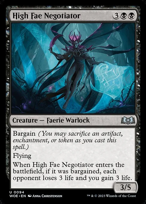 High Fae Negotiator, carta Magic di tipo Creature — Faerie Warlock illustrata da Anna Christenson