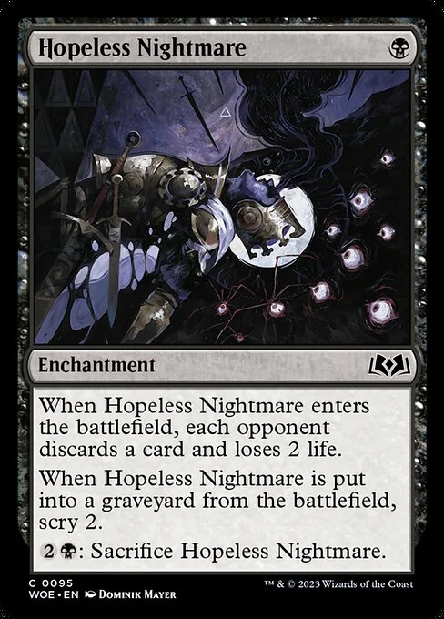 Hopeless Nightmare, carta Magic di tipo Enchantment illustrata da Dominik Mayer