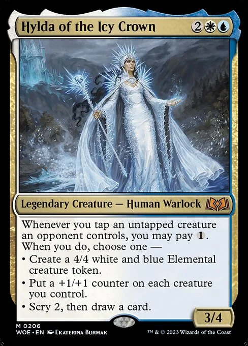 Hylda of the Icy Crown, carta Magic di tipo Legendary Creature — Human Warlock illustrata da Ekaterina Burmak