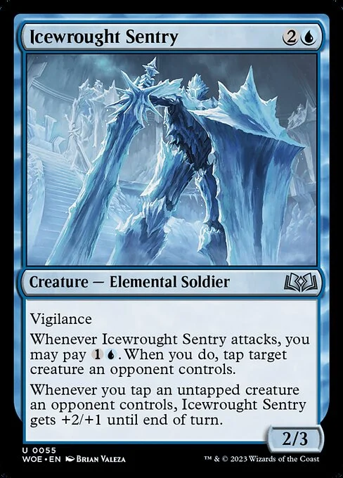 Icewrought Sentry, carta Magic di tipo Creature — Elemental Soldier illustrata da Brian Valeza