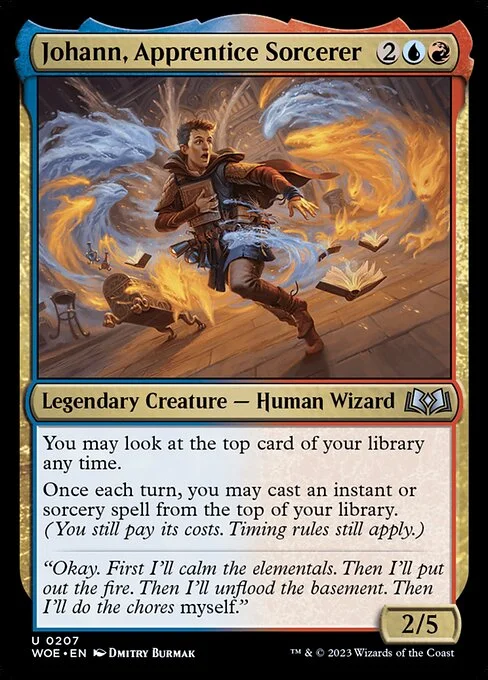 Johann, Apprentice Sorcerer, carta Magic di tipo Legendary Creature — Human Wizard Sorcerer illustrata da Dmitry Burmak