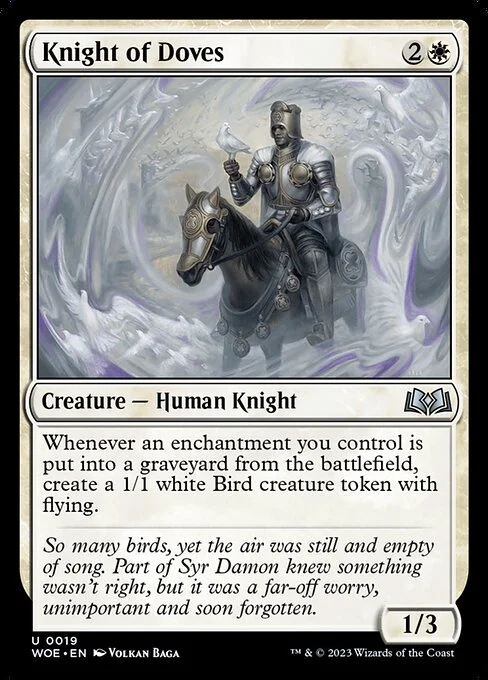 Knight of Doves, carta Magic di tipo Creature — Human Knight illustrata da Volkan Baǵa