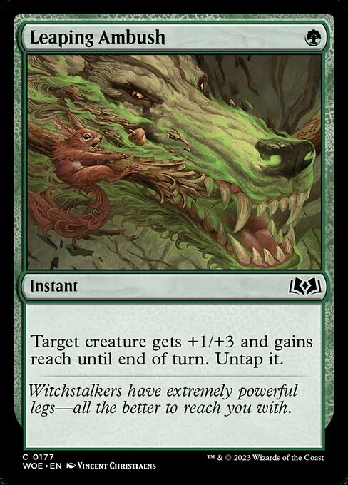 Leaping Ambush, carta Magic di tipo Instant illustrata da Vincent Christiaens